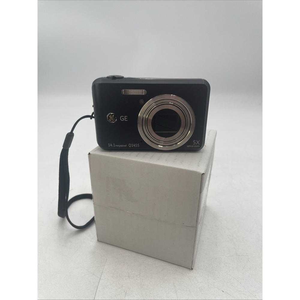 GE Q1455 14.1MP Digital Camera Black 5x Zoom + New Battery + SD Card-TESTED
